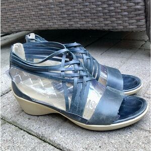 Ecco Blue Leather Sandals